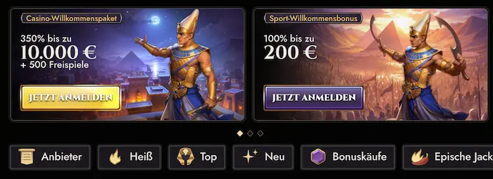 Atefia Casino Startseite hero